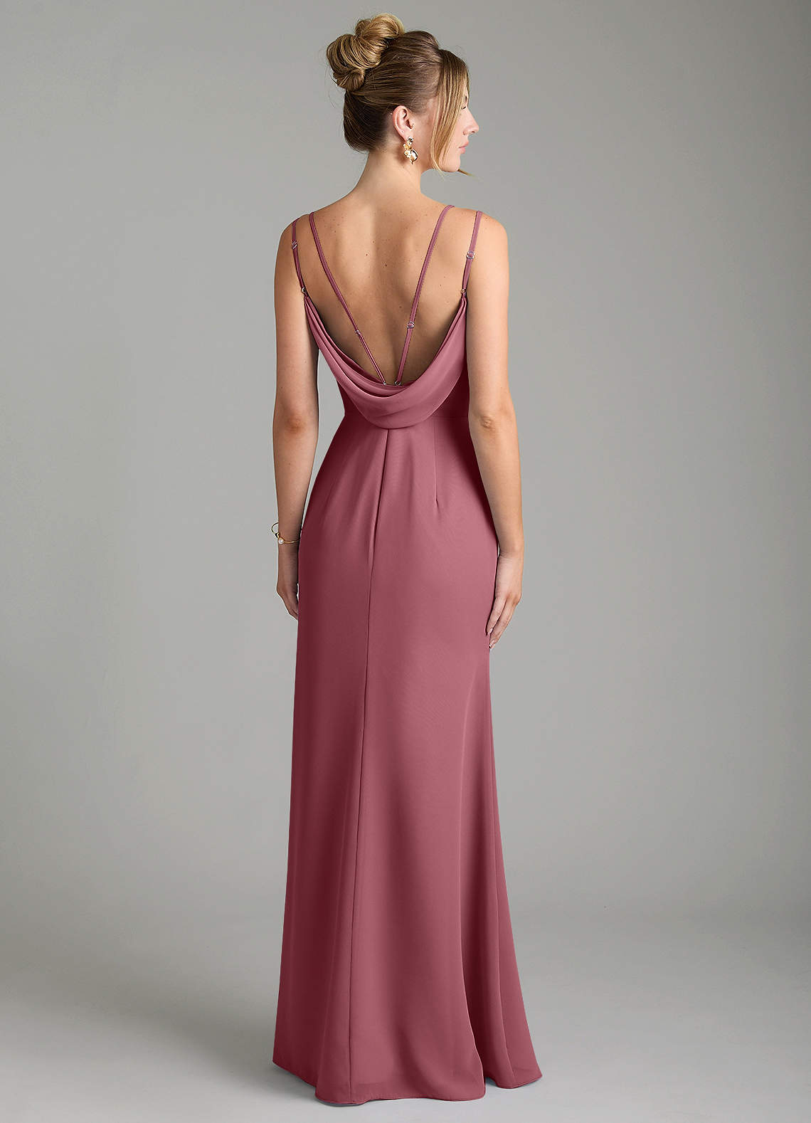 Egypt Sheath Sweetheart Chiffon Bridesmaid Dress in Desert Rose