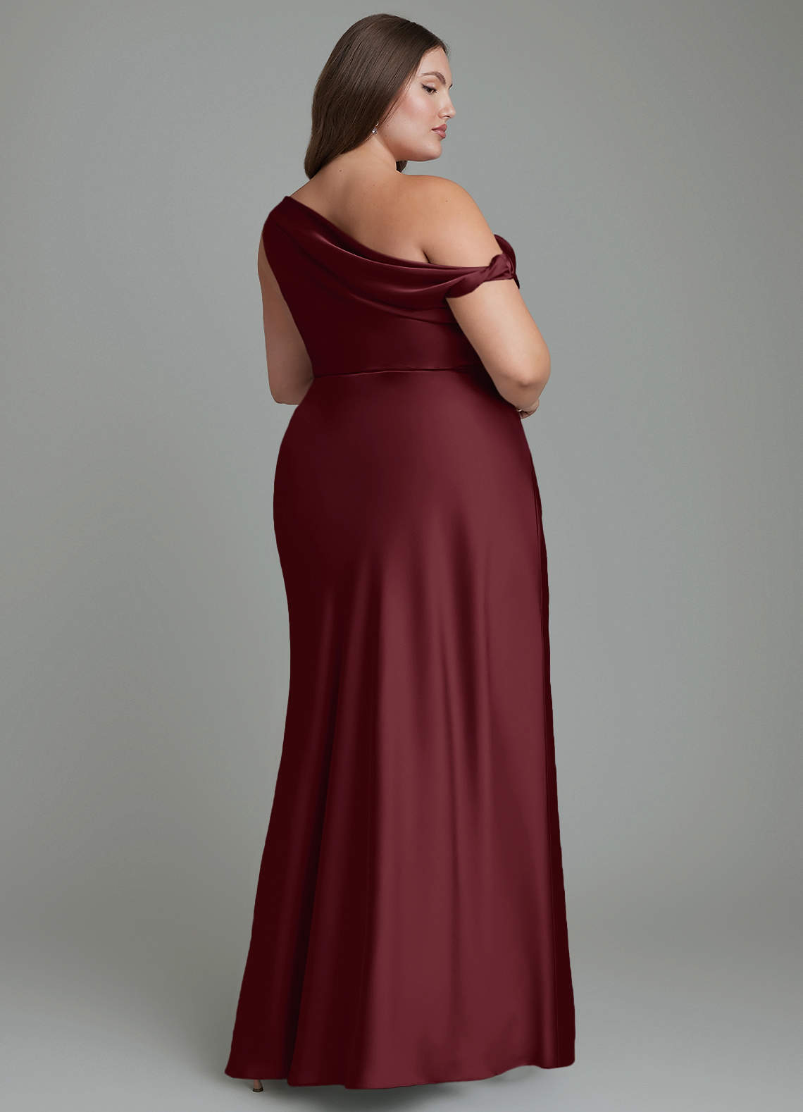Emerson Mermaid One-Shoulder Stretch Satin Bridesmaid Dress