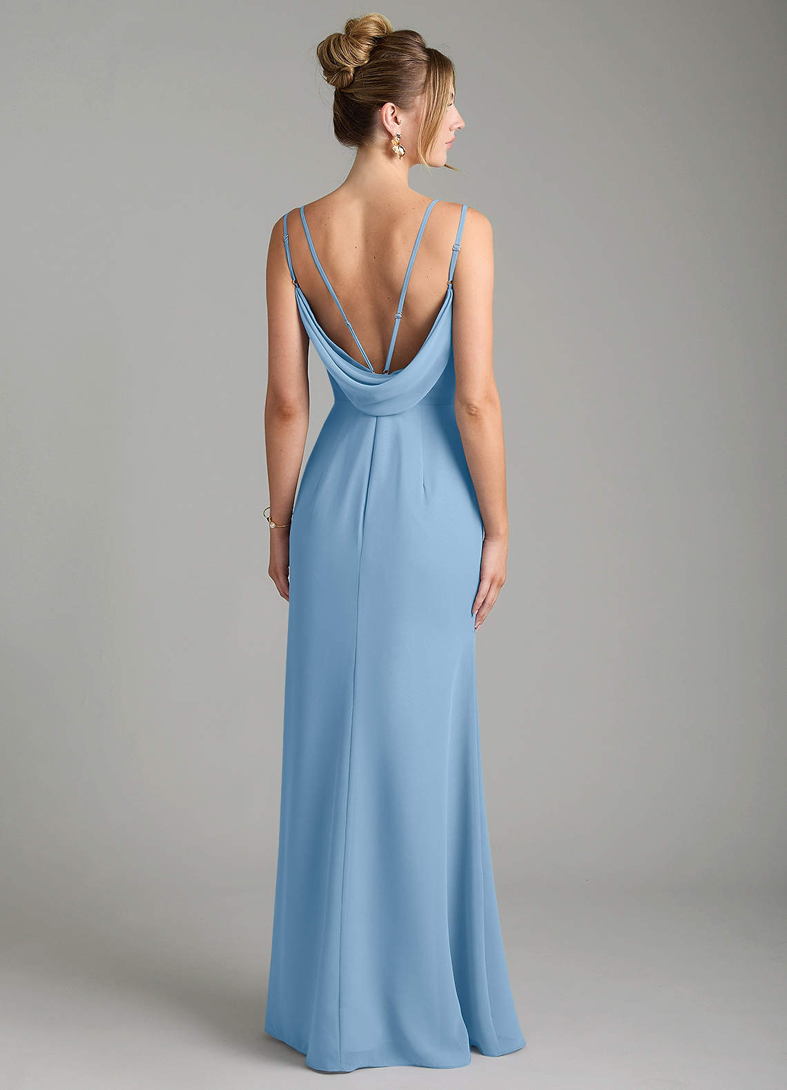 Egypt Sheath Sweetheart Chiffon Bridesmaid Dress in Powder Blue