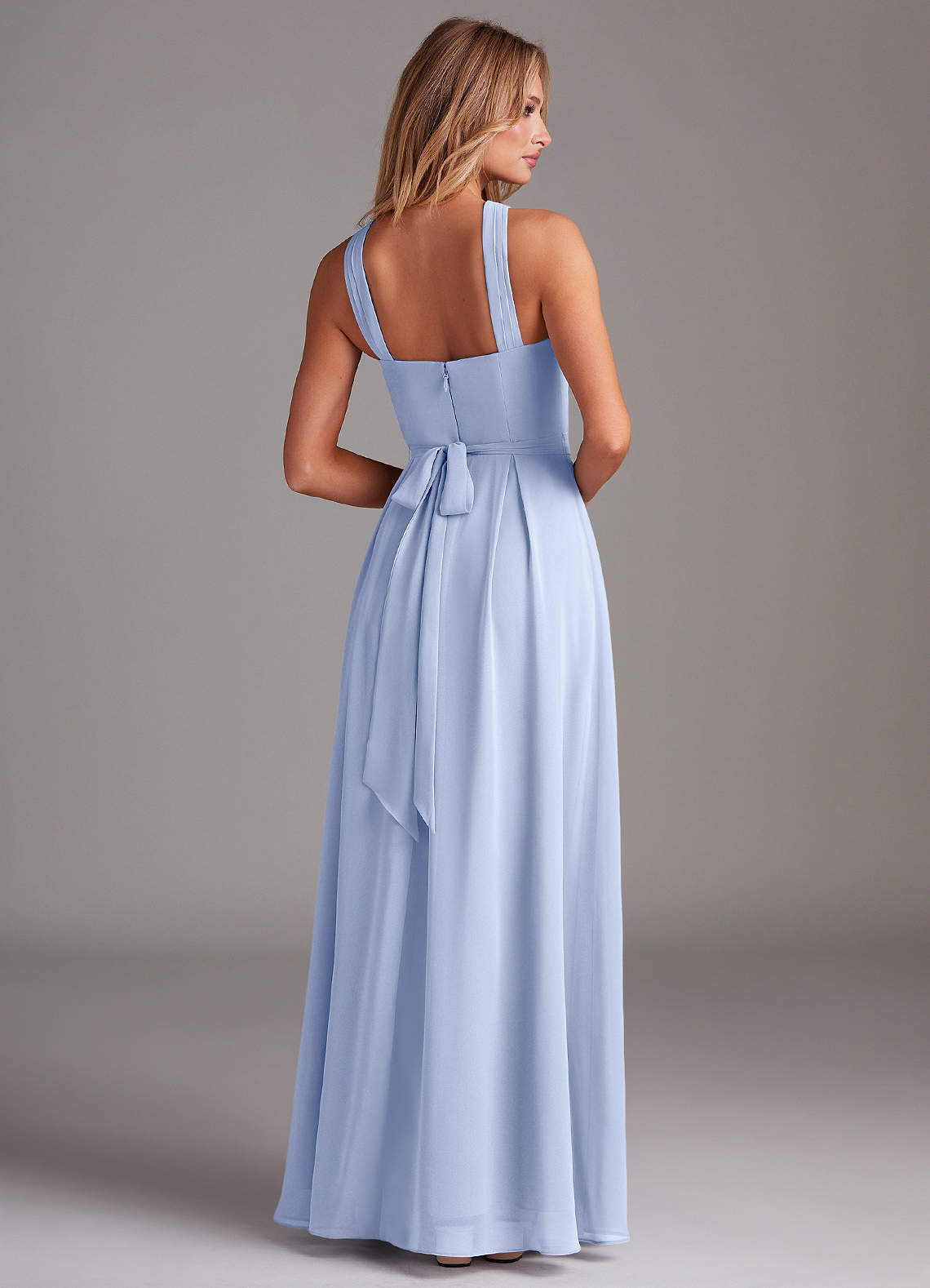 Dixie A-Line Halter Chiffon Bridesmaid Dress in Ice