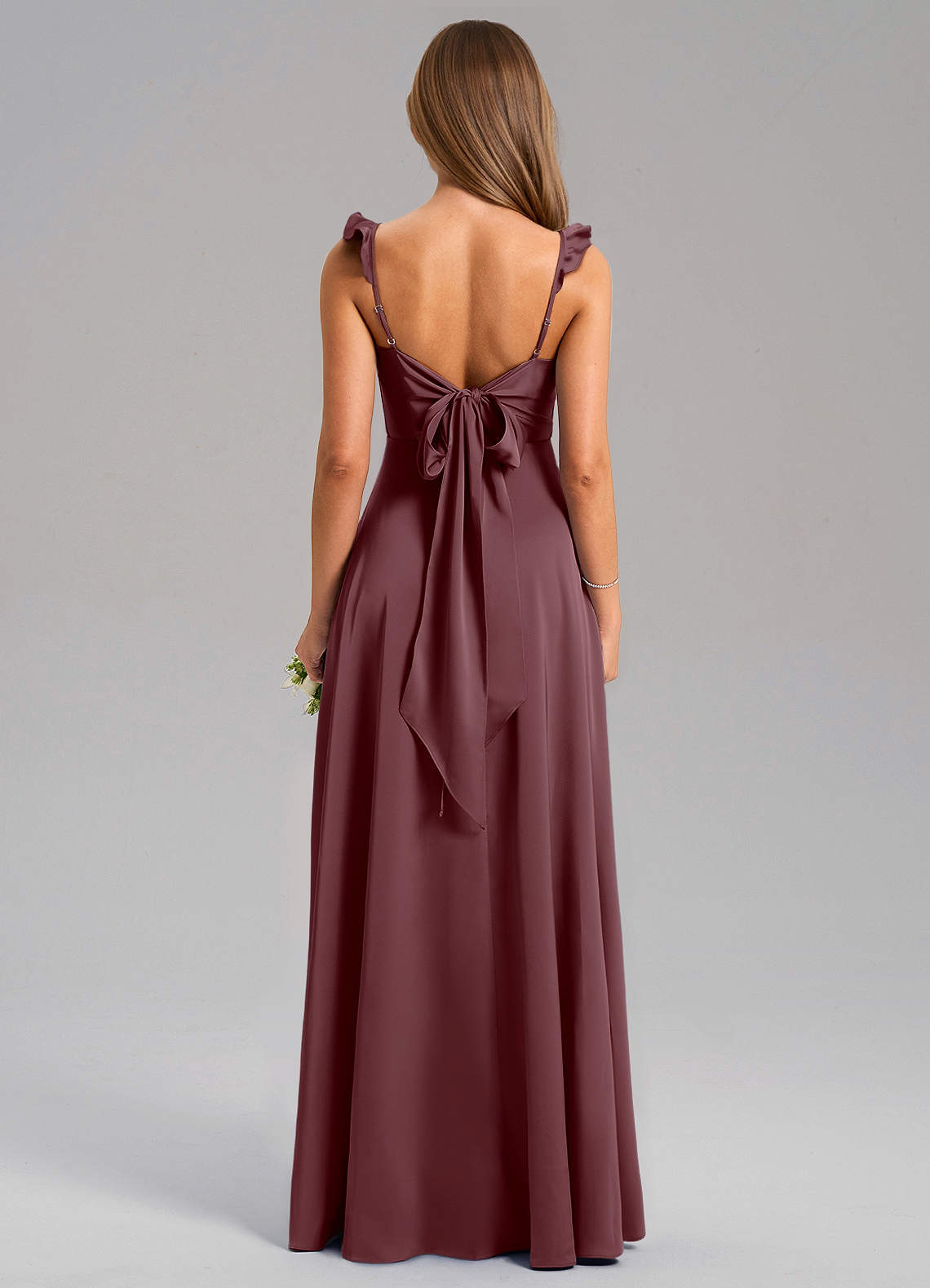 Everett A-Line V-Neck Chiffon Bridesmaid Dress in Sangria