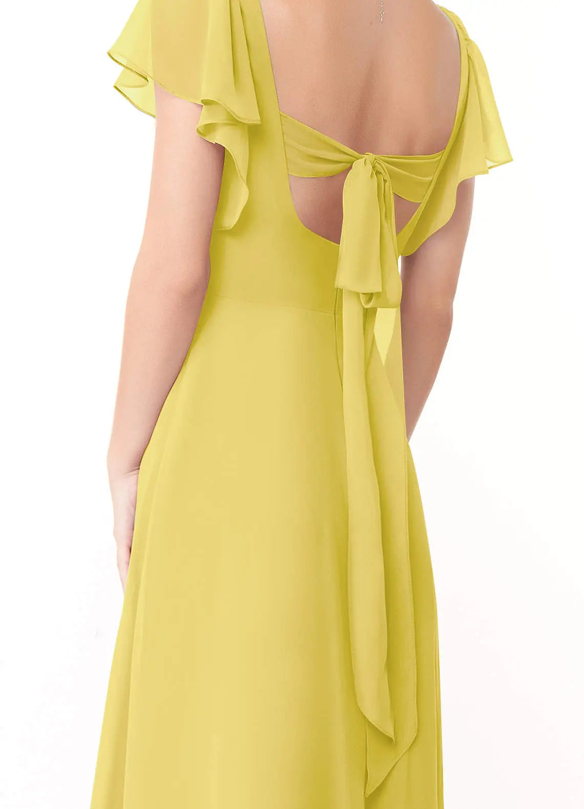 Syenna A-Line V-Neck Chiffon Bridesmaid Dress in Canary