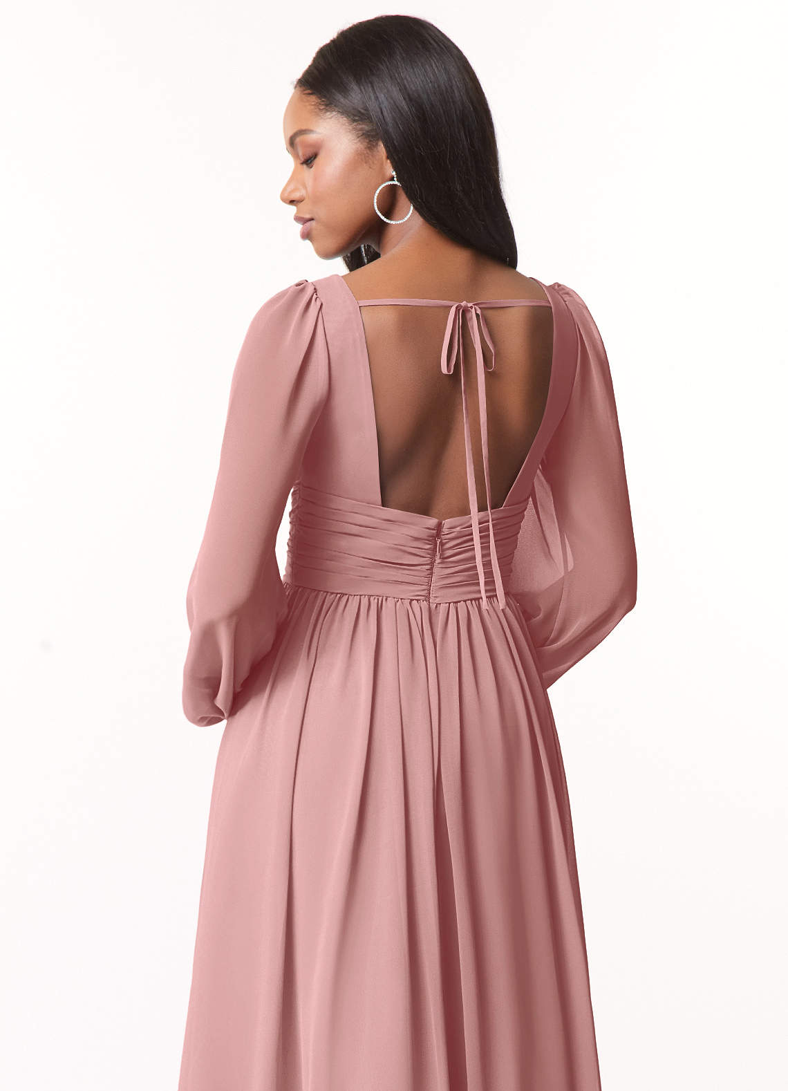 Norah A-Line V-Neck Chiffon Bridesmaid Dress in dusty rose