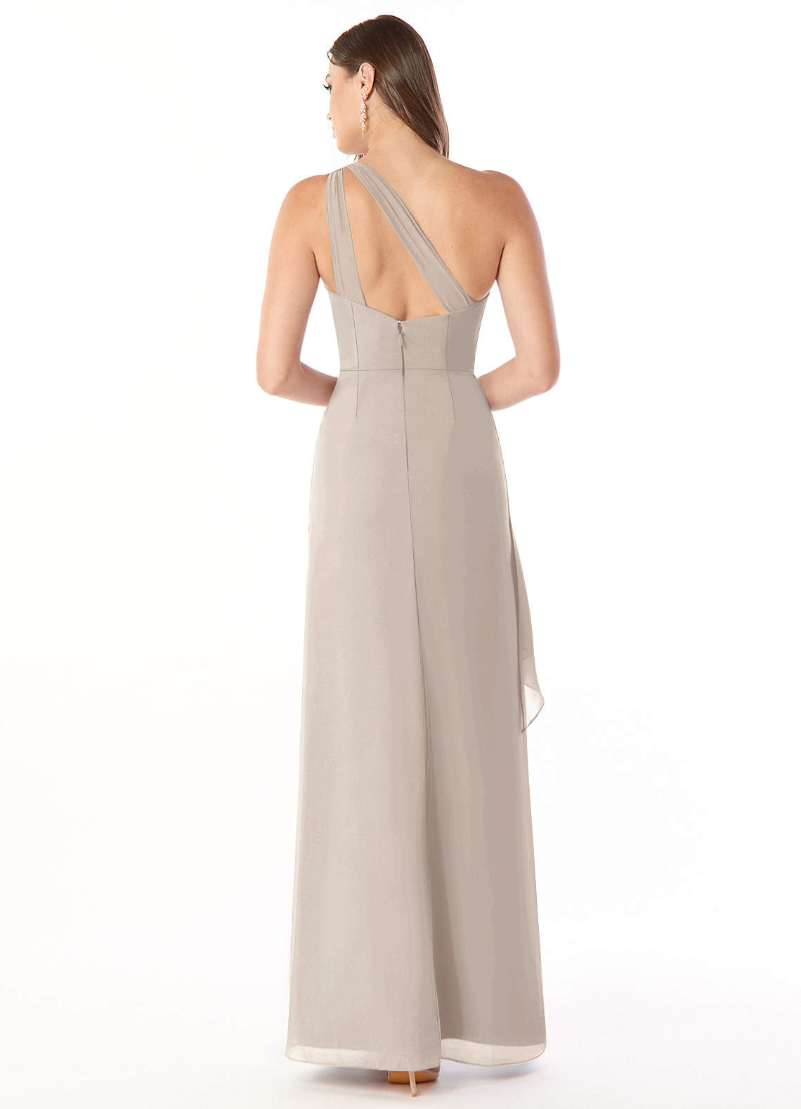 Maive Sheath One-Shoulder Chiffon Bridesmaid Dress in Frost