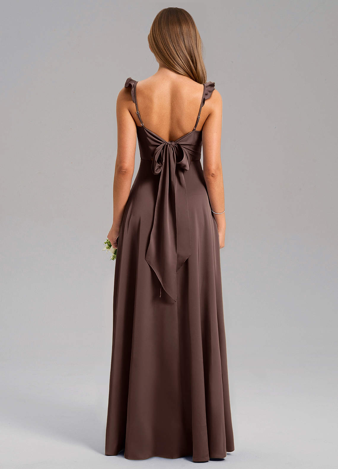 Everett A-Line V-Neck Chiffon Bridesmaid Dress in Ganache