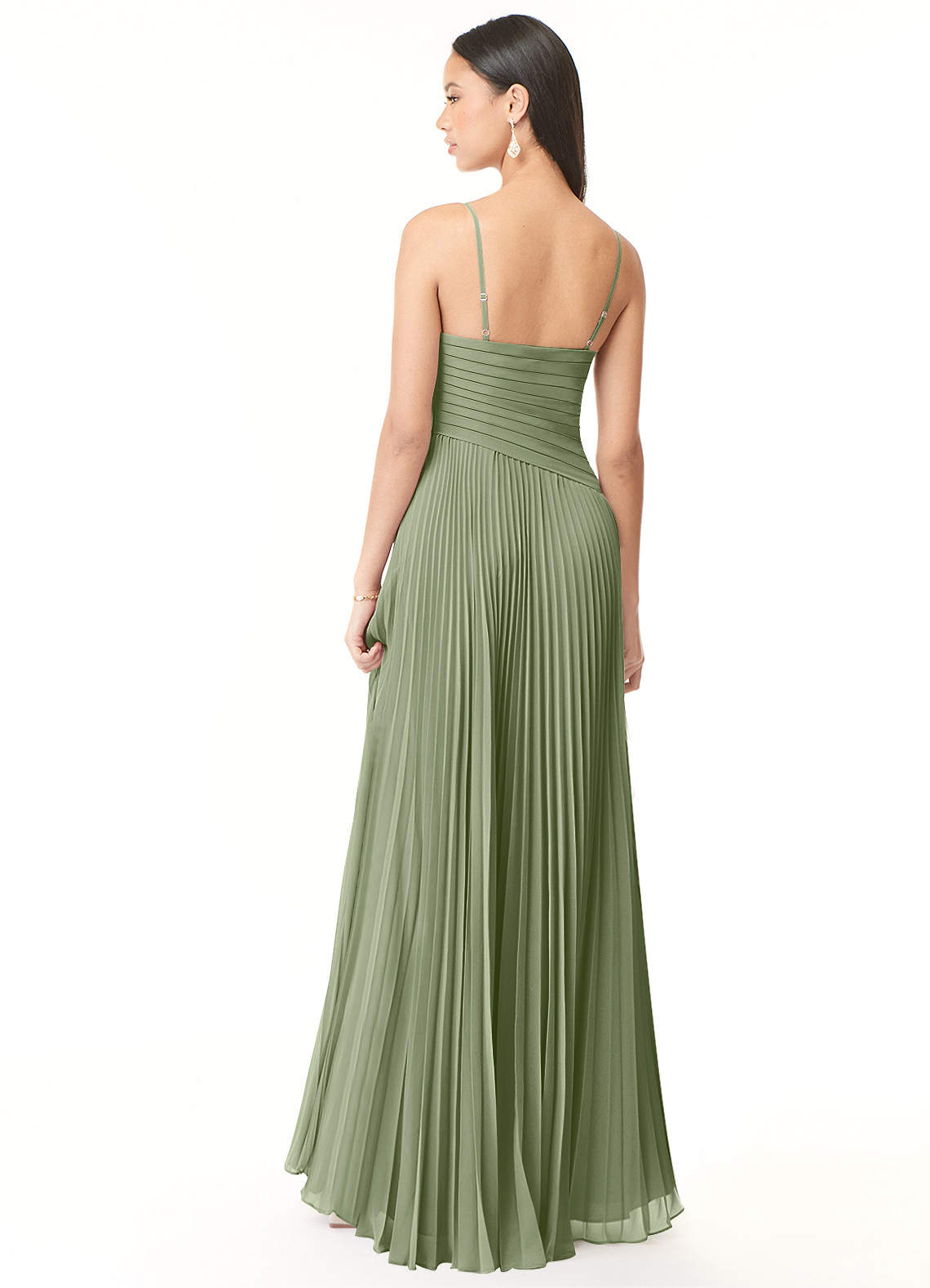 Vini A-Line V-Neck Chiffon Bridesmaid Dress in Pistachio