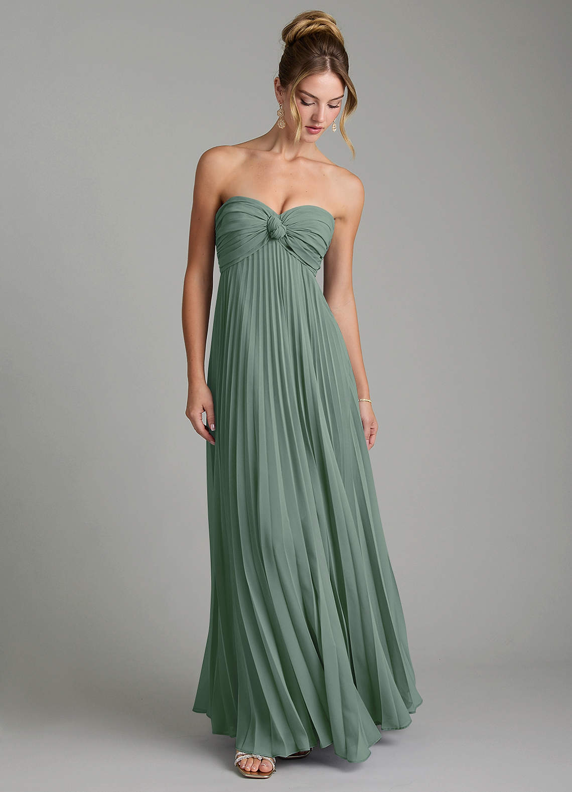 Tempest A-Line Sweetheart Chiffon Bridesmaid Dress in Eucalyptus