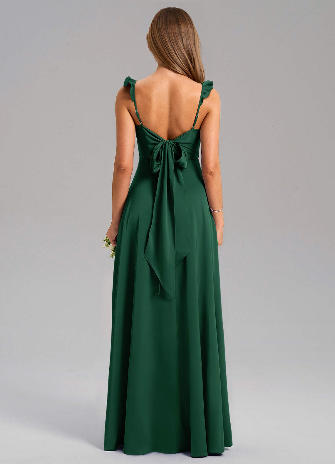 Everett A-Line V-Neck Chiffon Bridesmaid Dress in Dark Green
