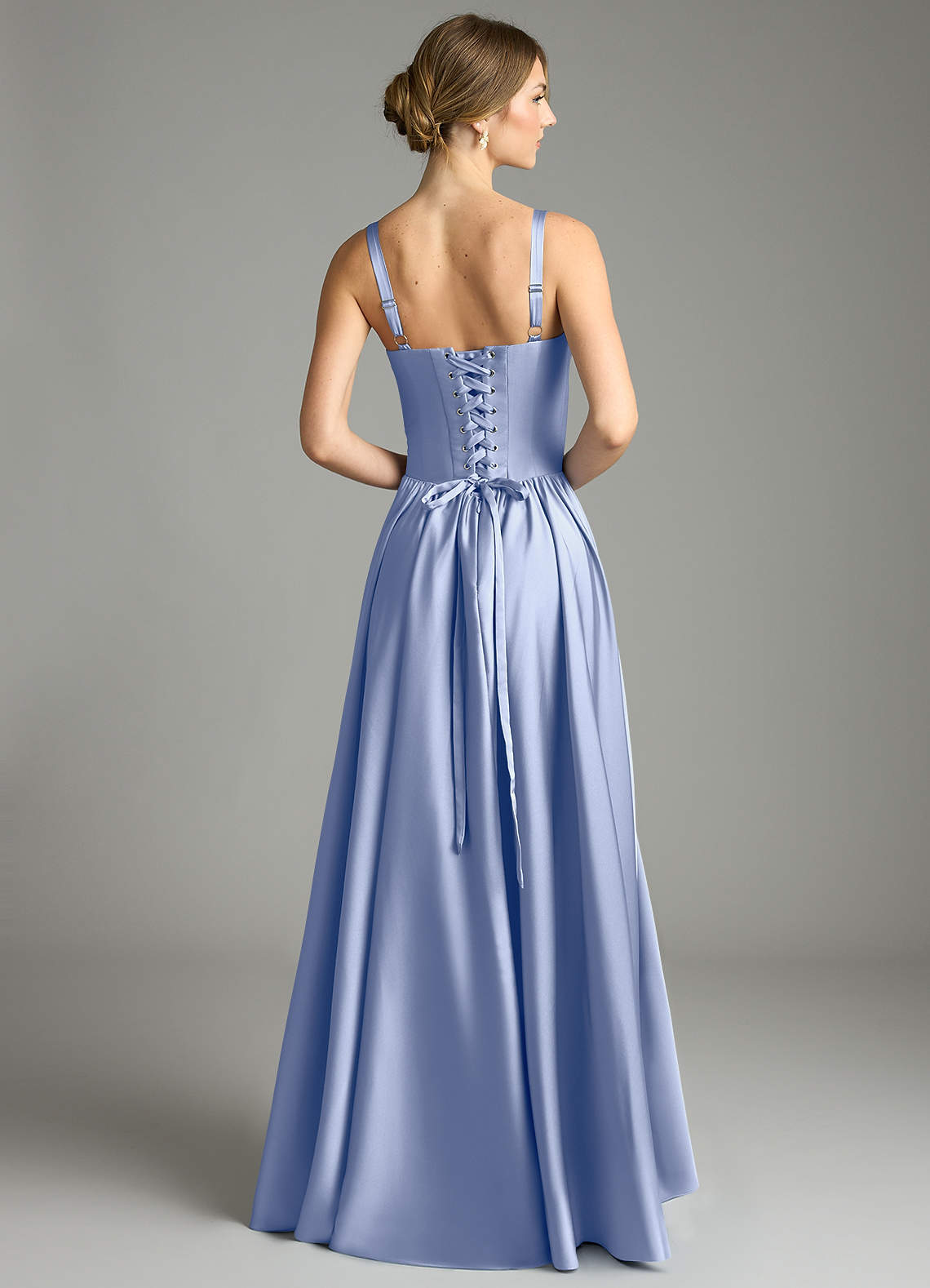 Evadina A-Line Sweetheart Stretch Satin Bridesmaid Dress in Ice