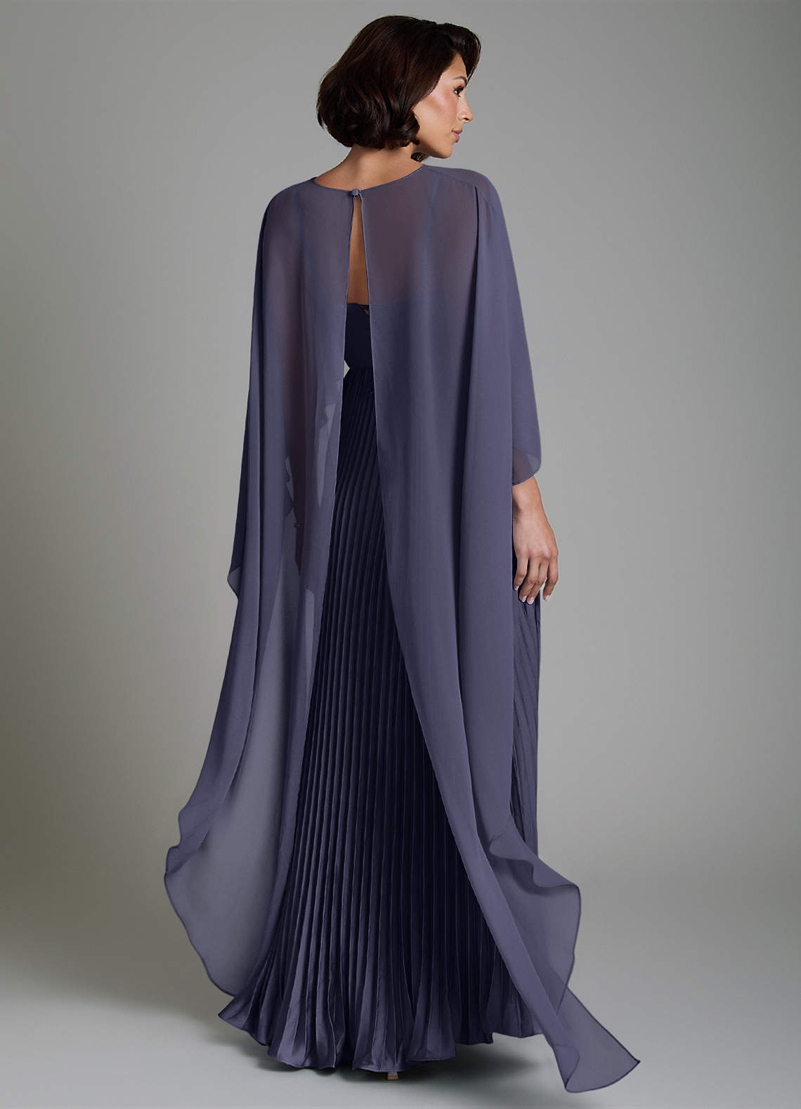 Micah A-Line Sweetheart Stretch Satin and Chiffon Bridesmaid Dress in Stormy