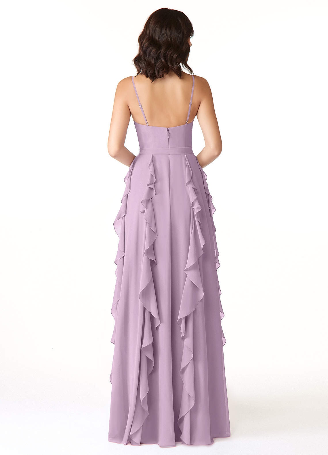 Peyton A-Line V-Neck Chiffon Bridesmaid Dress in Wisteria