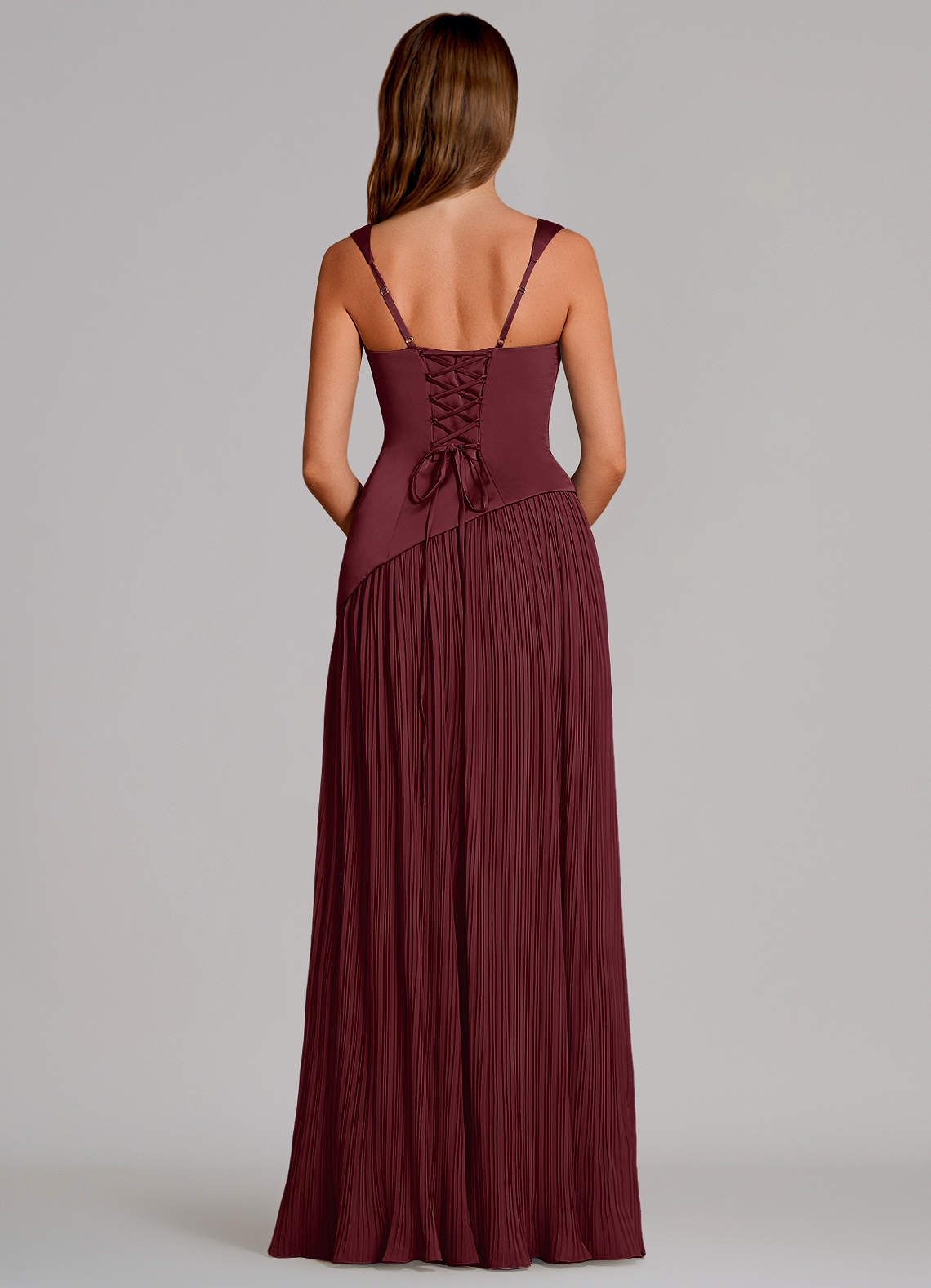 Stephanie A-Line Square-Neck Stretch Satin and Chiffon Bridesmaid Dress