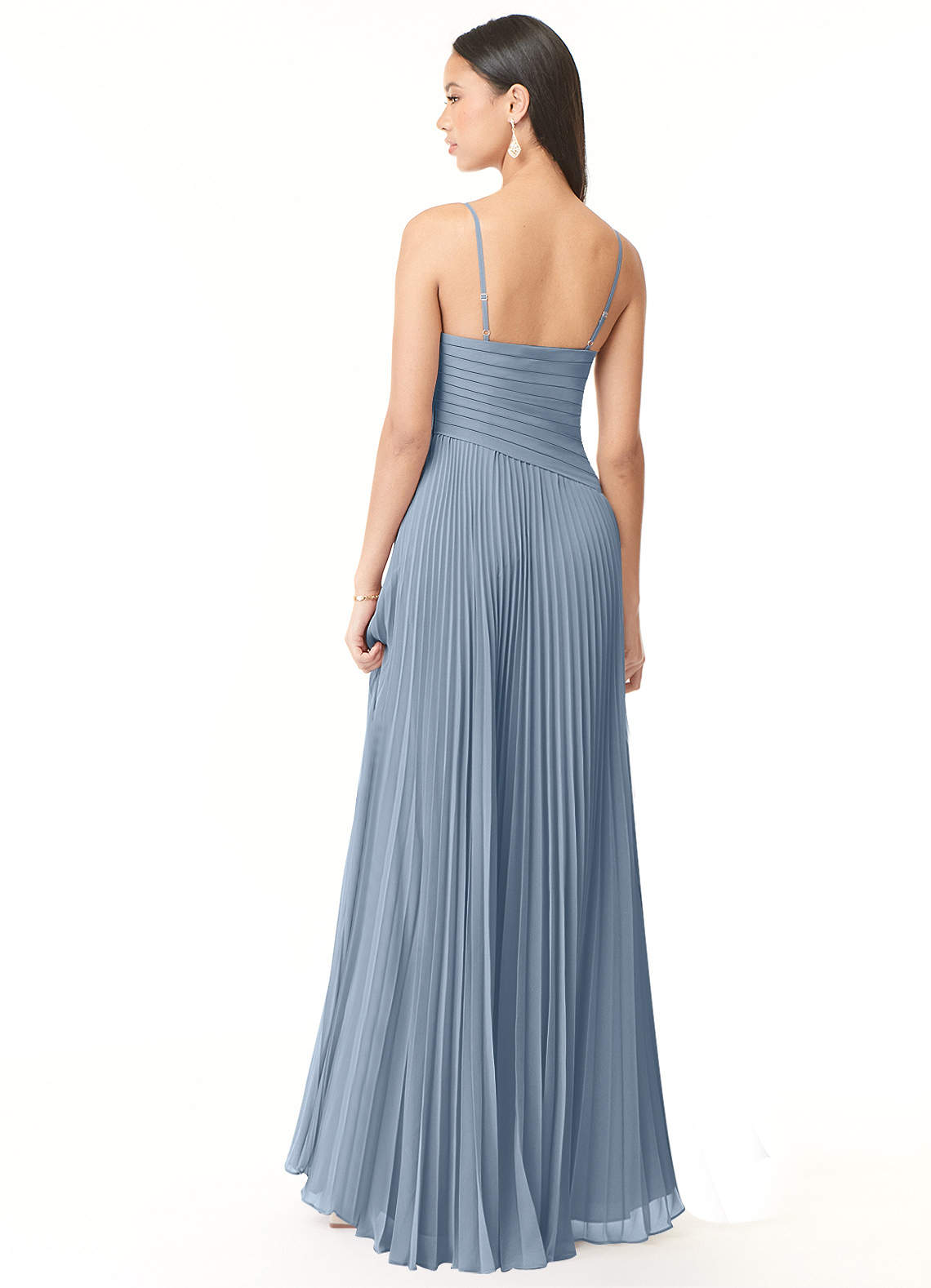 Vini A-Line V-Neck Chiffon Bridesmaid Dress in dusty blue