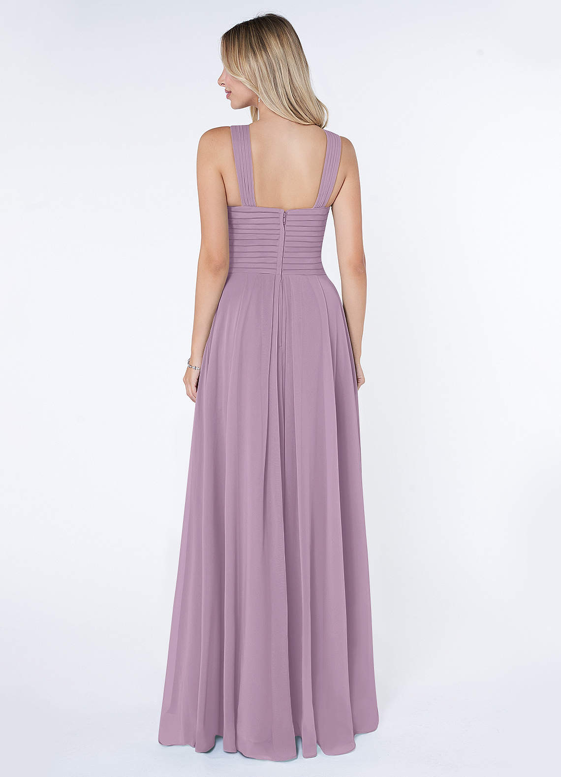 Kaleigh A-Line Halter Chiffon Bridesmaid Dress in Wisteria