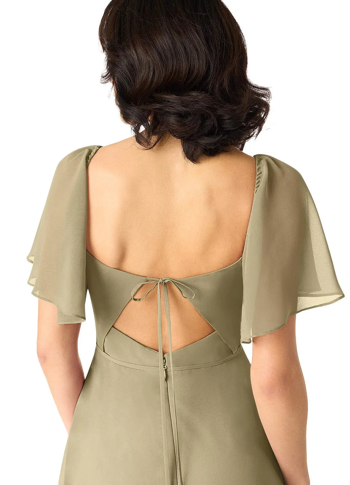 Chloe A-Line Sweetheart Chiffon Bridesmaid Dress in Moss Green