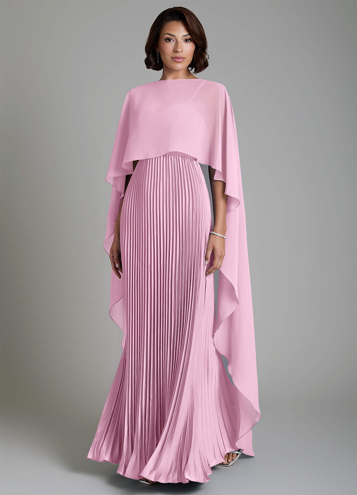 Micah A-Line Sweetheart Stretch Satin and Chiffon Bridesmaid Dress in candy pink