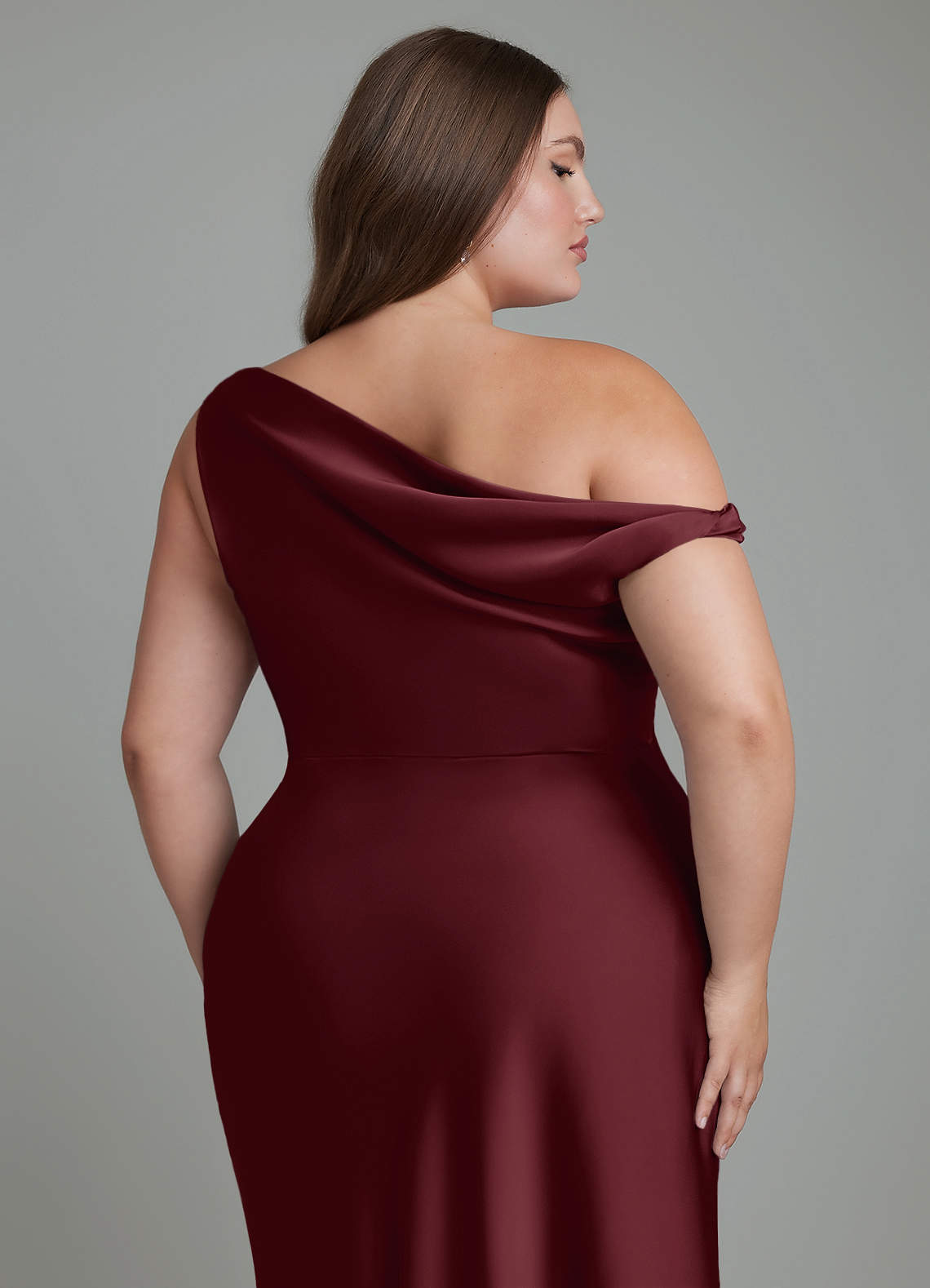 Emerson Mermaid One-Shoulder Stretch Satin Bridesmaid Dress