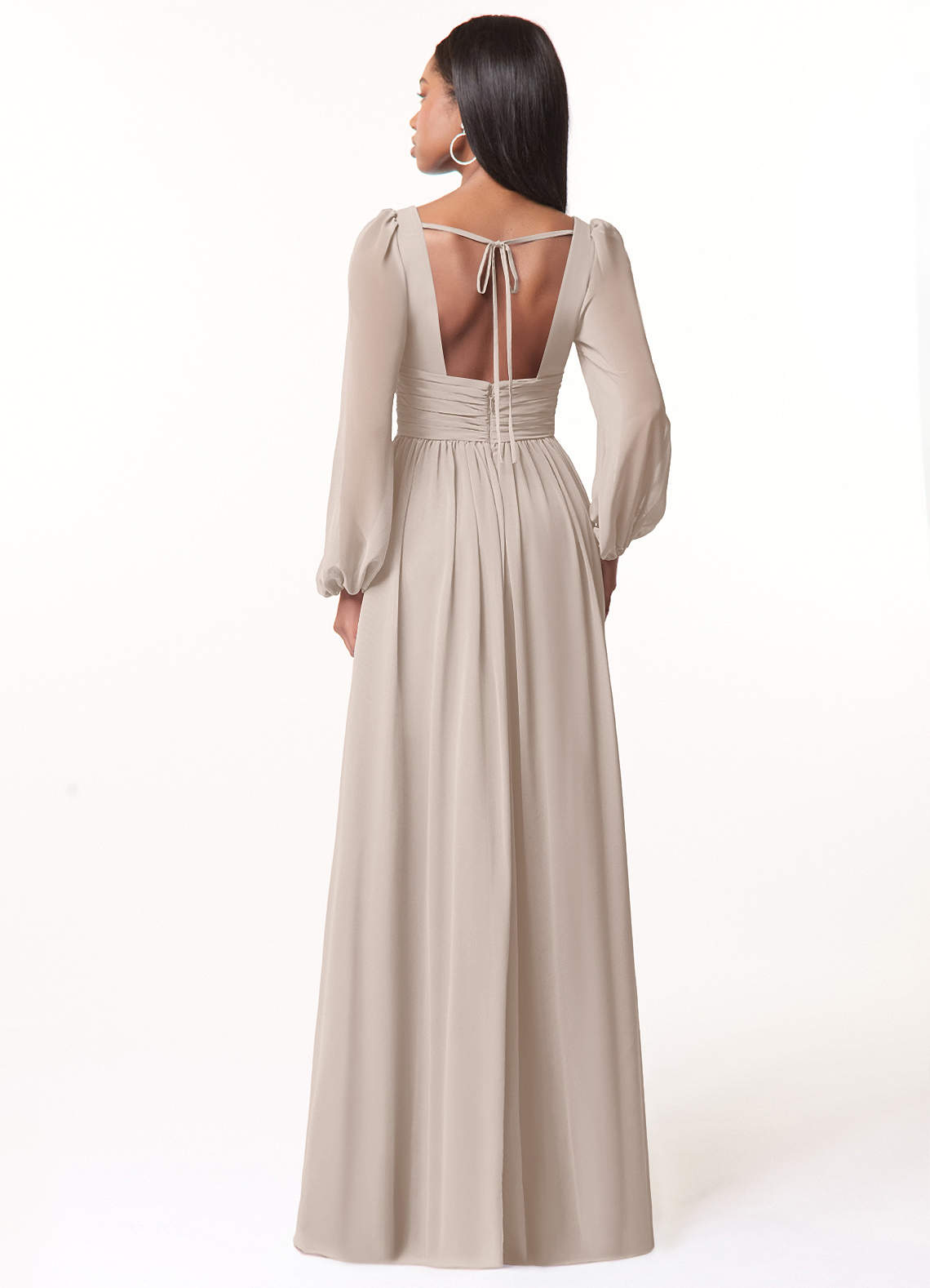 Norah A-Line V-Neck Chiffon Bridesmaid Dress in Frost