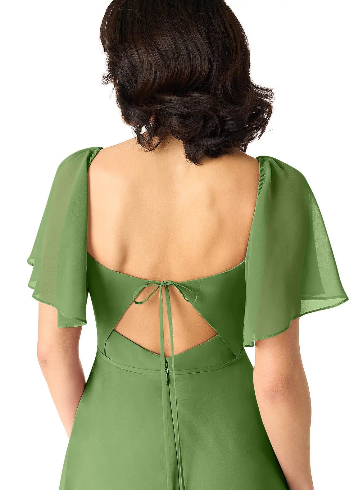 Chloe A-Line Sweetheart Chiffon Bridesmaid Dress in Basil