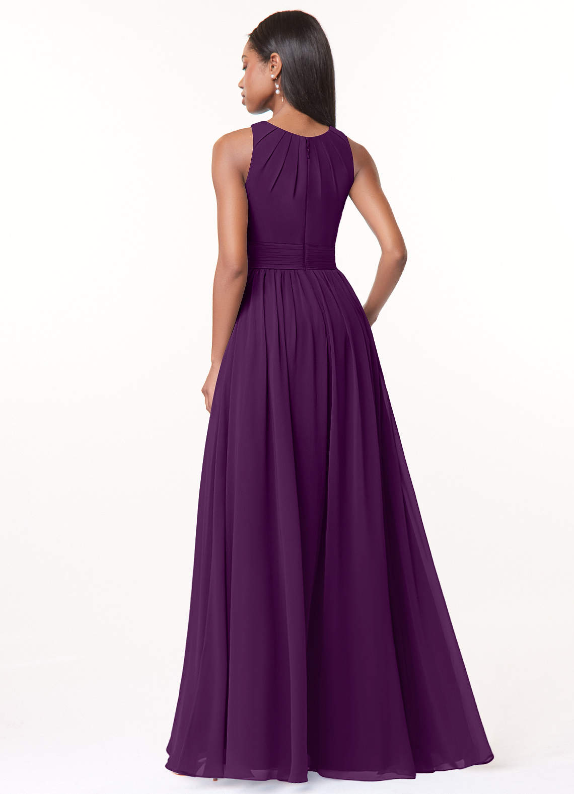 Harper A-Line Scoop-Neck Chiffon Bridesmaid Dress in Grape