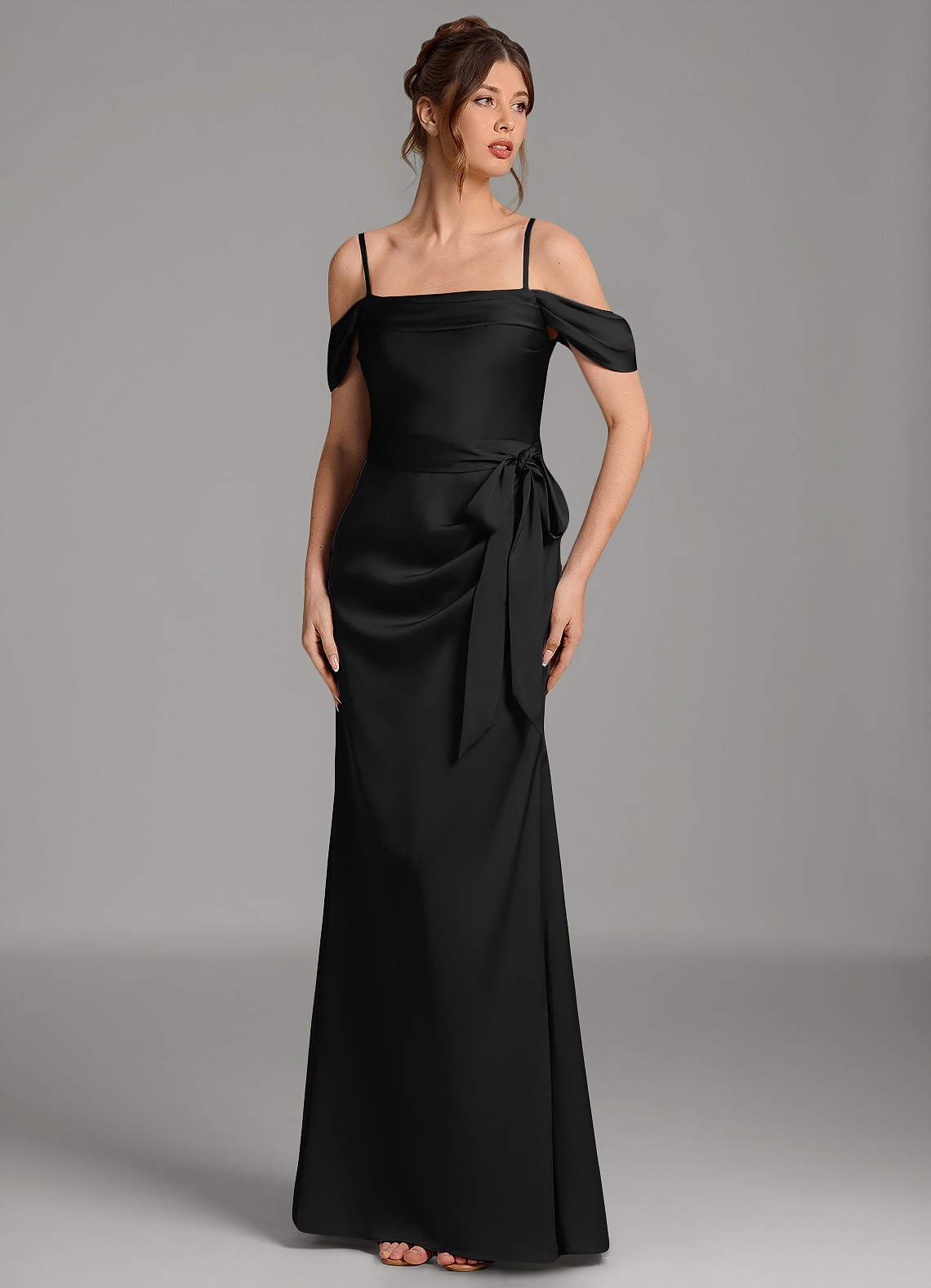 Wyatt Mermaid Off-the-Shoulder Stretch Satin Bridesmaid Dress