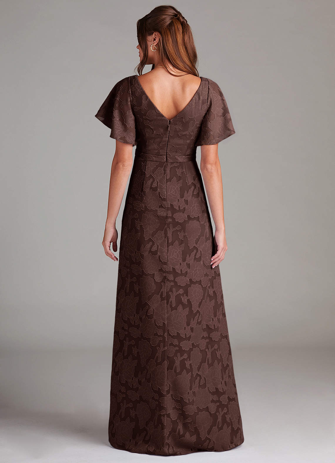 Ambrosia A-Line V-Neck Floral Burnout Bridesmaid Dress