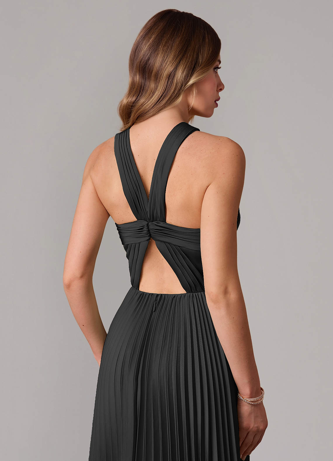 Afra A-Line Halter-Neck Stretch Satin Bridesmaid Dress