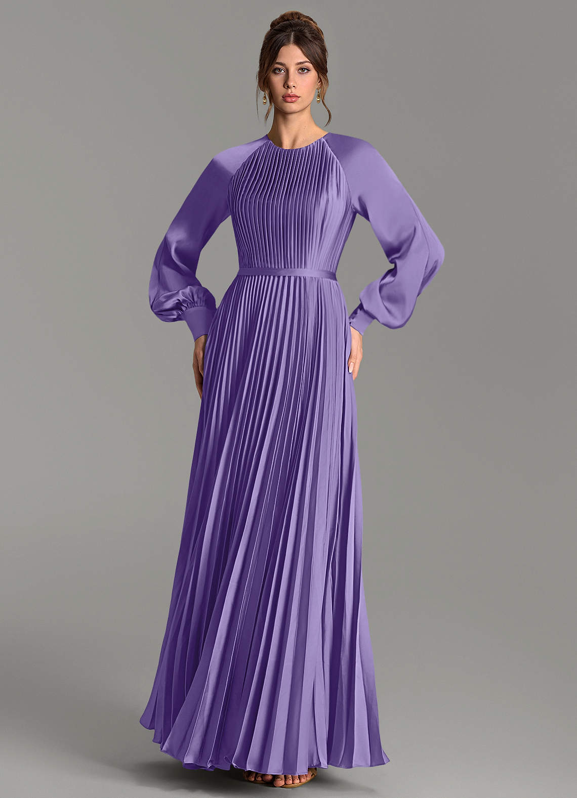 Grayson A-Line Scoop-Neck Stretch Satin Bridesmaid Dress in Tahiti