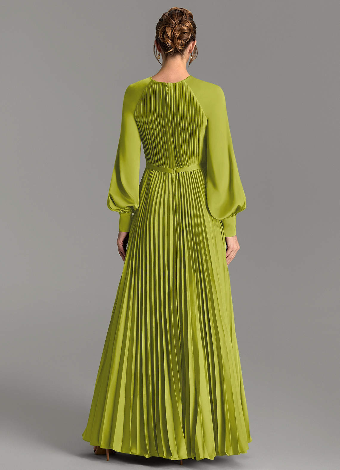 Grayson A-Line Scoop-Neck Stretch Satin Bridesmaid Dress in Lemongrass