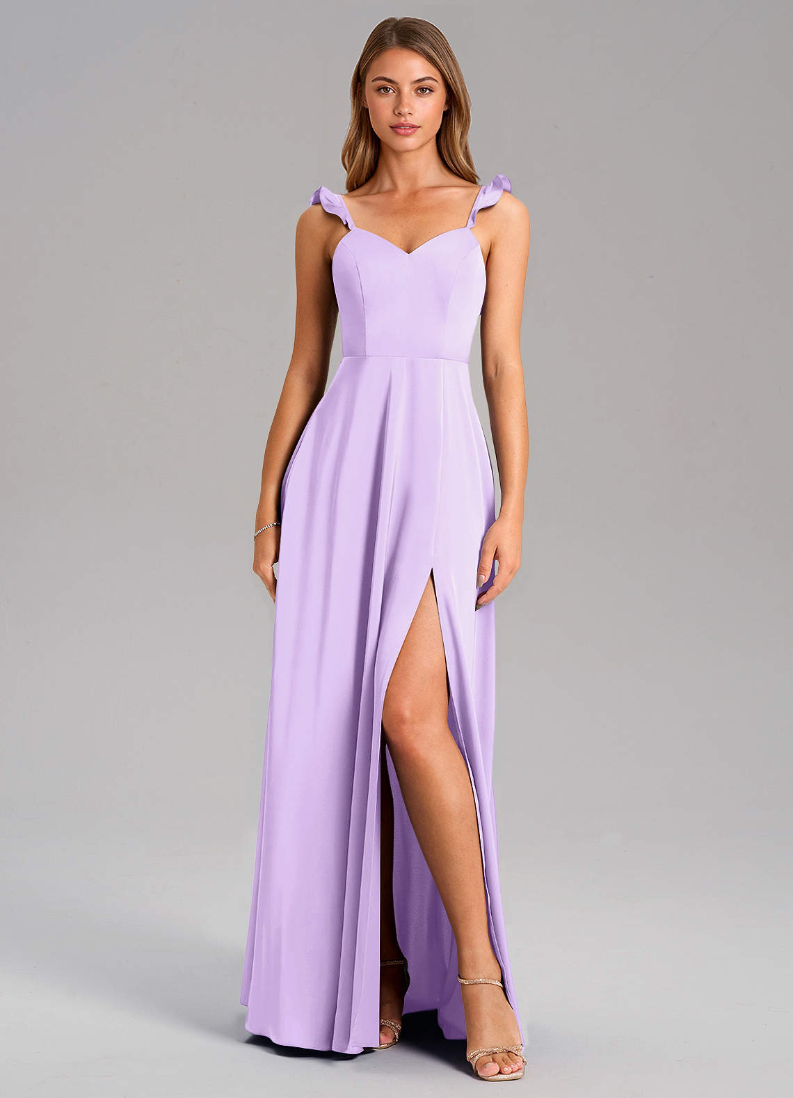 Everett A-Line V-Neck Chiffon Bridesmaid Dress in Lilac