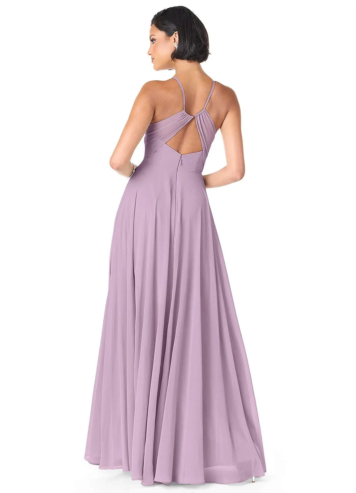 Avelina A-Line V-Neck Chiffon Bridesmaid Dress in Wisteria