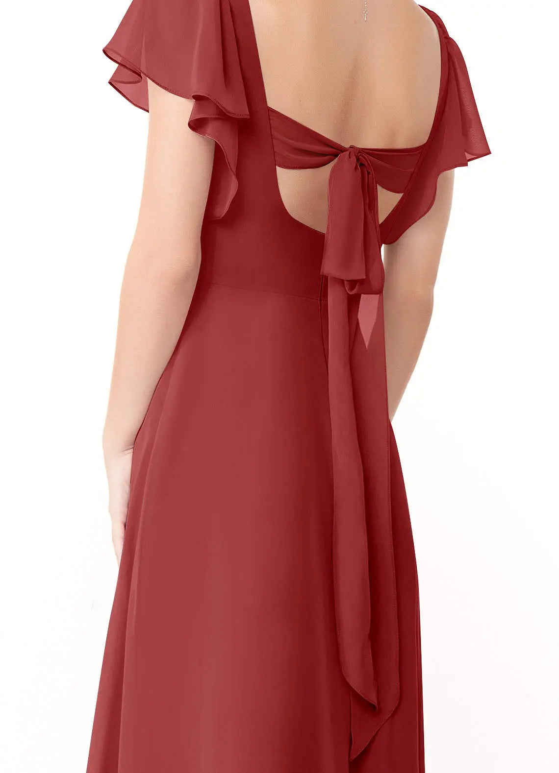 Syenna A-Line V-Neck Chiffon Bridesmaid Dress in Rust