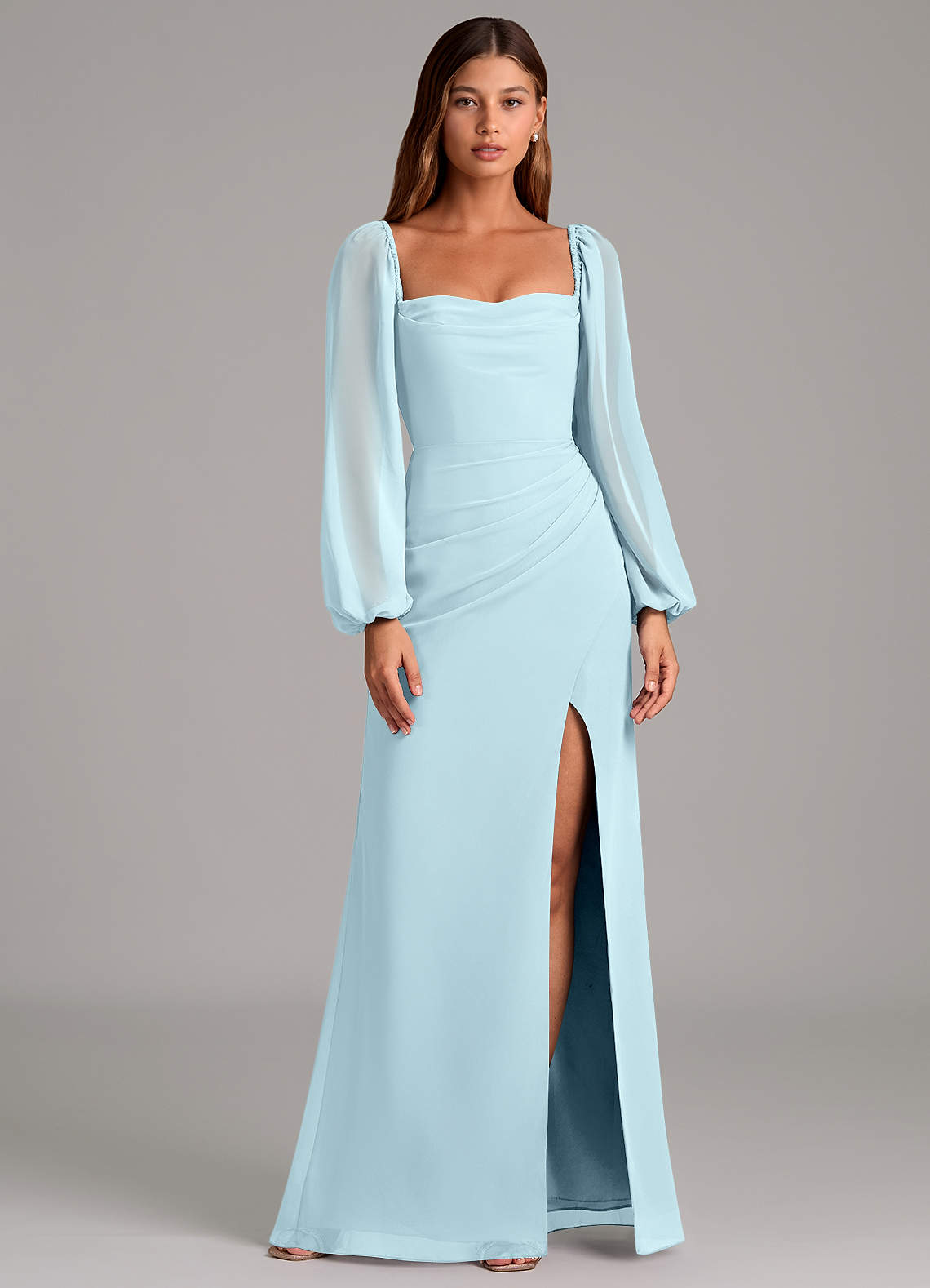Brixley Mermaid Sweetheart Chiffon Bridesmaid Dress in Cloud Blue
