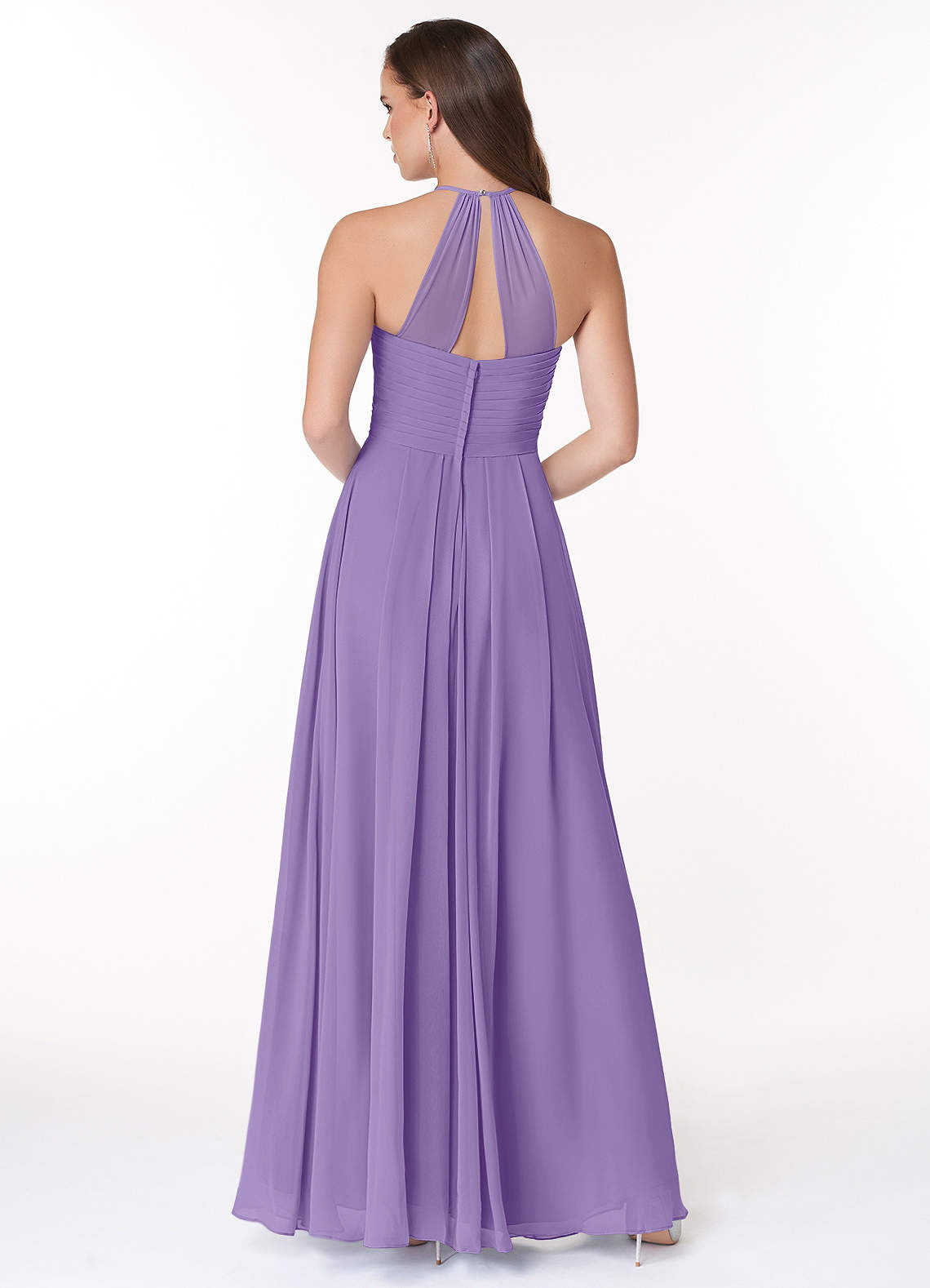 Ginger A-Line Halter Chiffon Bridesmaid Dress in Tahiti