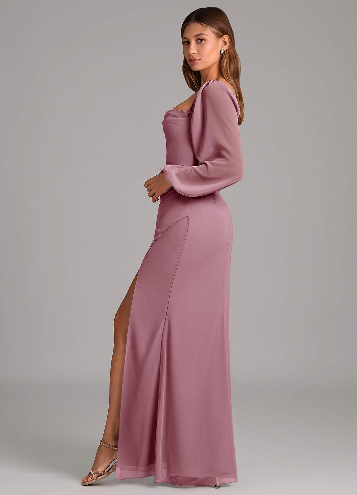 Brixley Mermaid Sweetheart Chiffon Bridesmaid Dress in Vintage Mauve