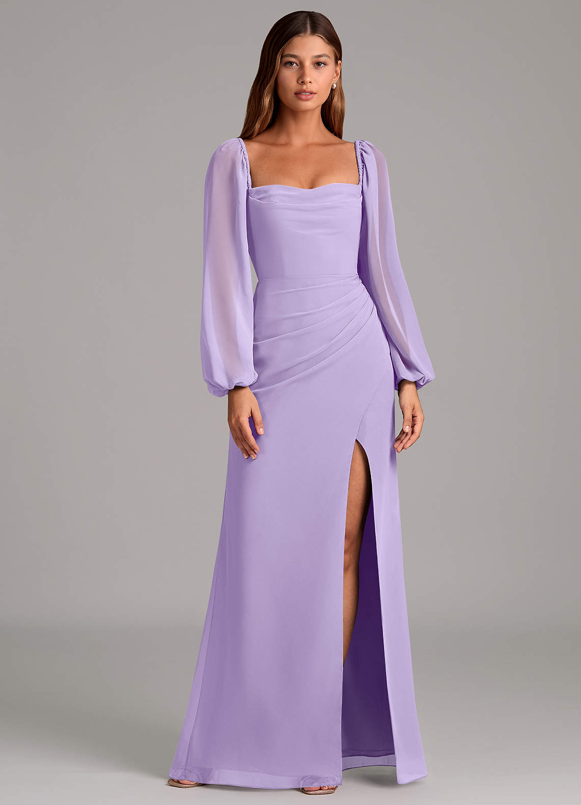 Brixley Mermaid Sweetheart Chiffon Bridesmaid Dress in Lilac