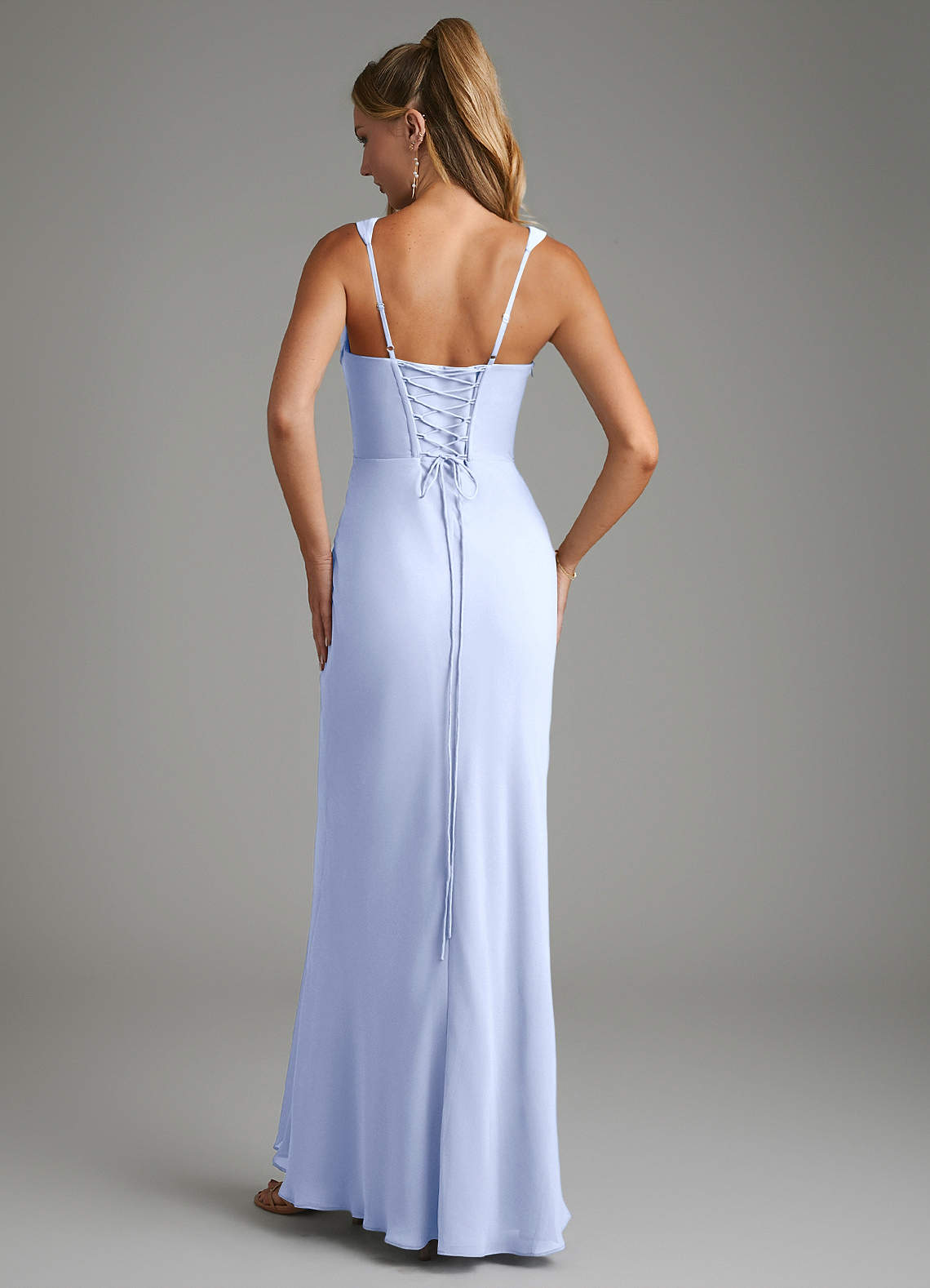 Asa Sheath Square-Neck Chiffon Bridesmaid Dress in Ice