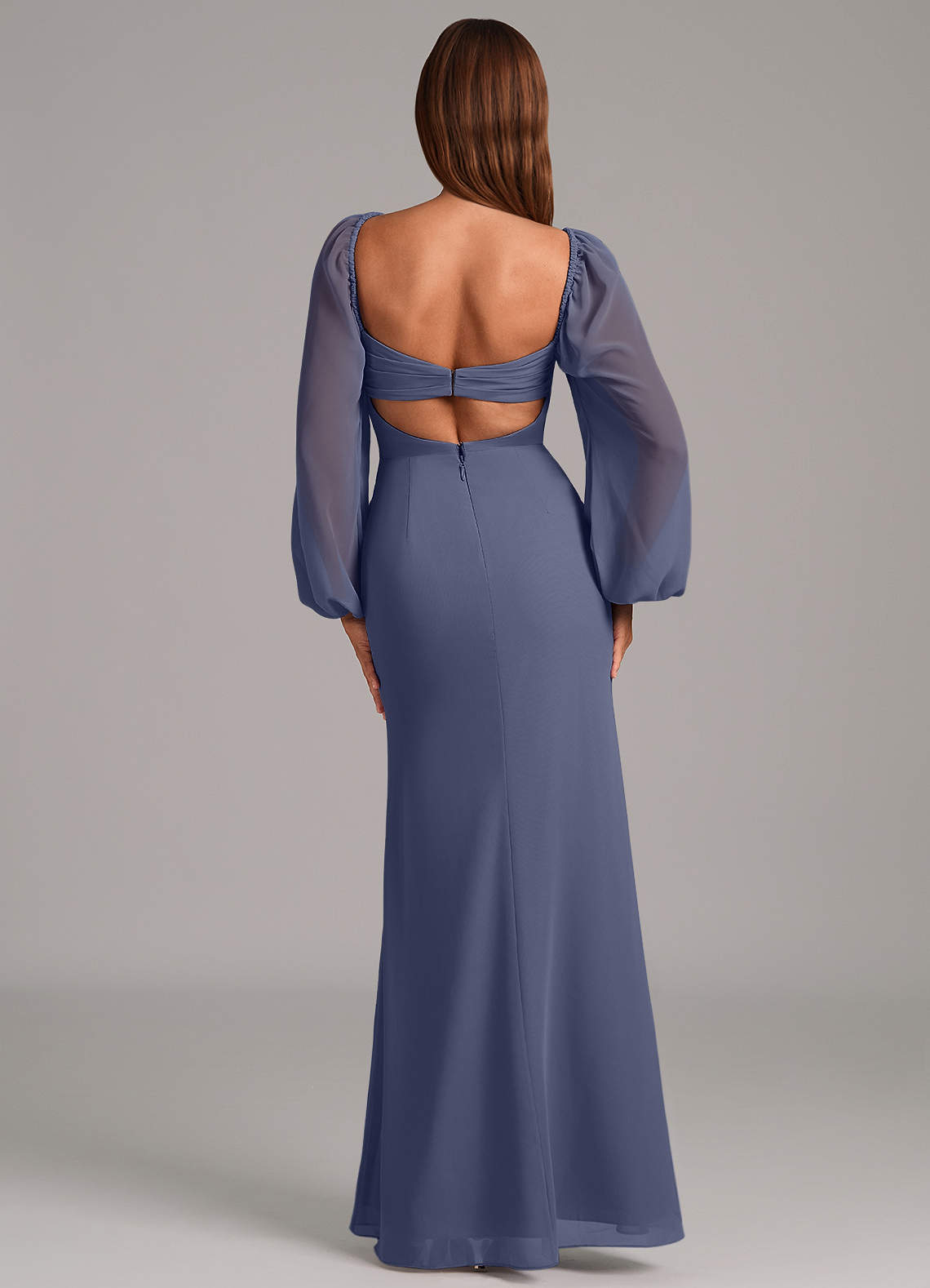 Brixley Mermaid Sweetheart Chiffon Bridesmaid Dress in Stormy