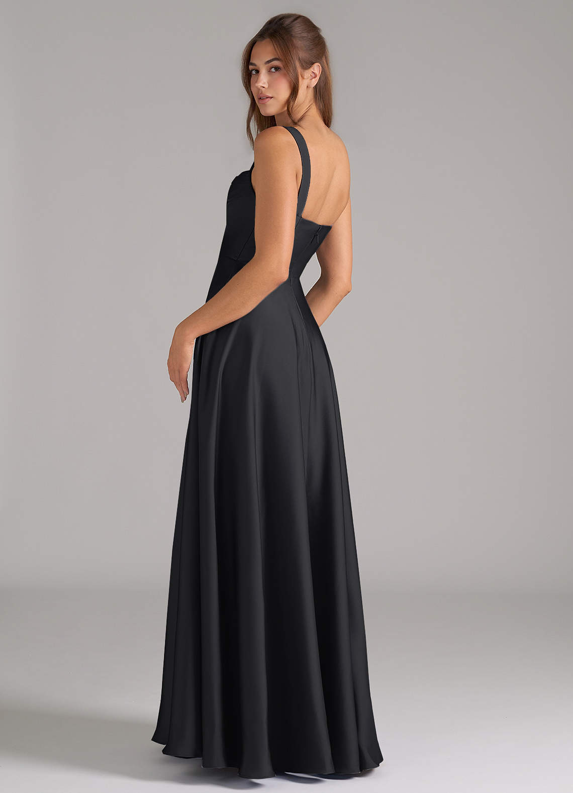 Shaude A-Line Square-Neck Stretch Satin Bridesmaid Dress