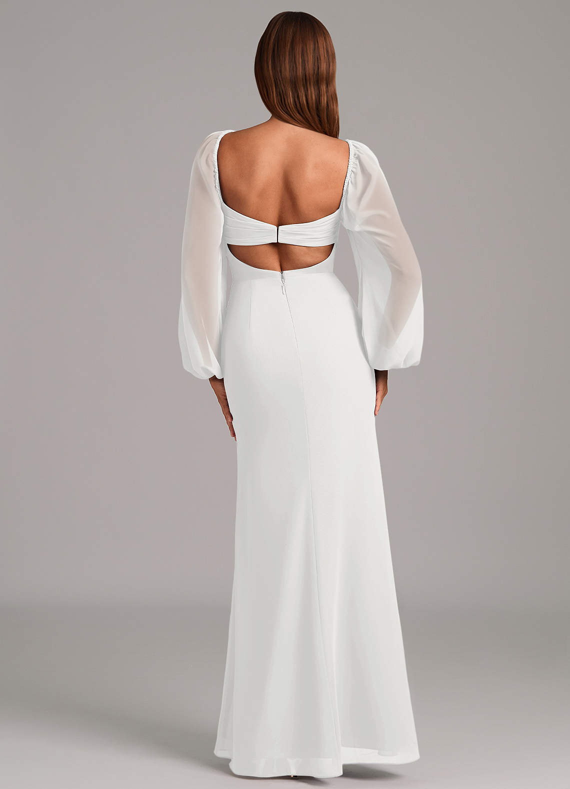 Brixley Mermaid Sweetheart Chiffon Bridesmaid Dress in white