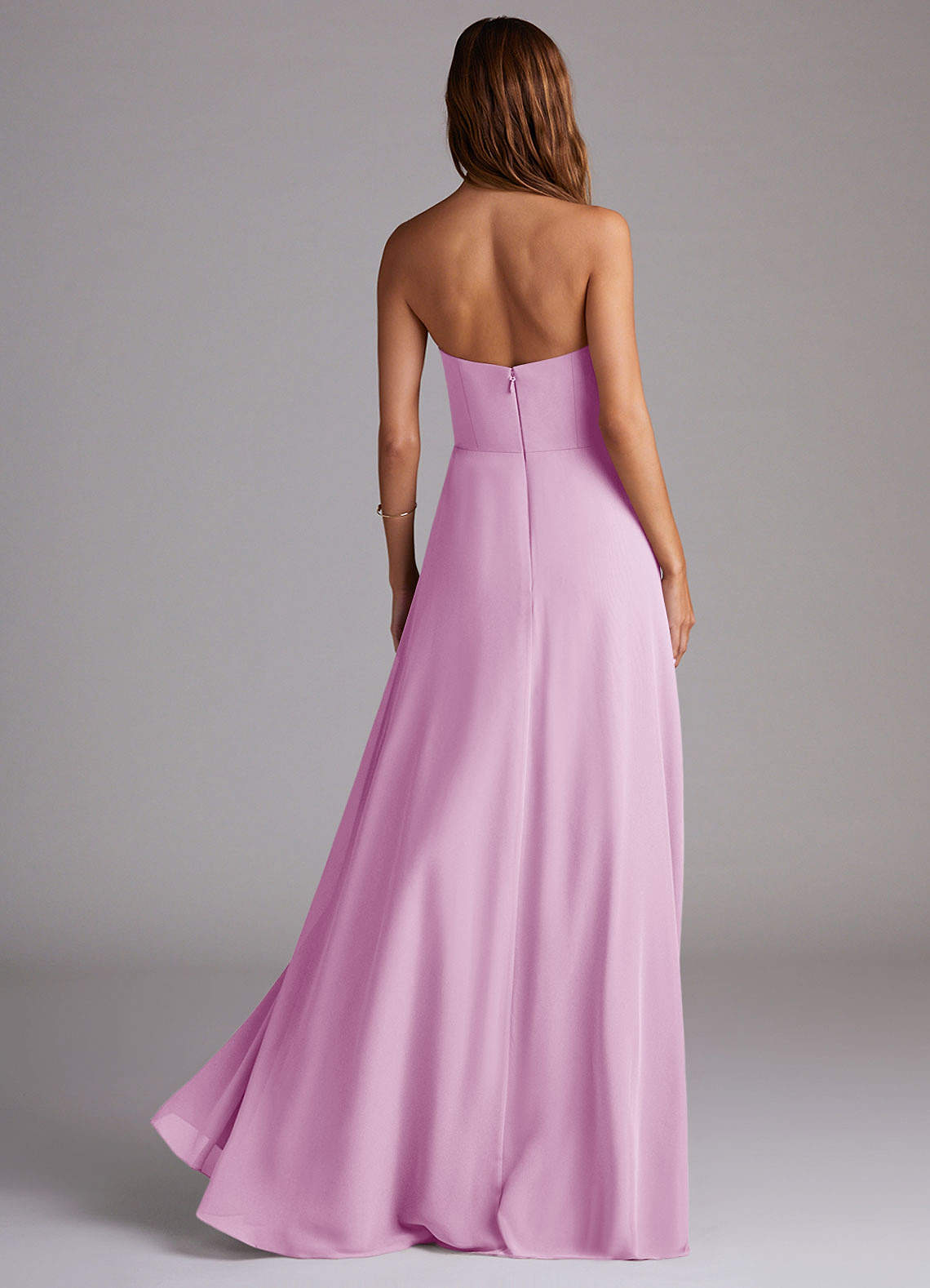Wren A-Line Straight-Neck Chiffon Bridesmaid Dress in candy pink
