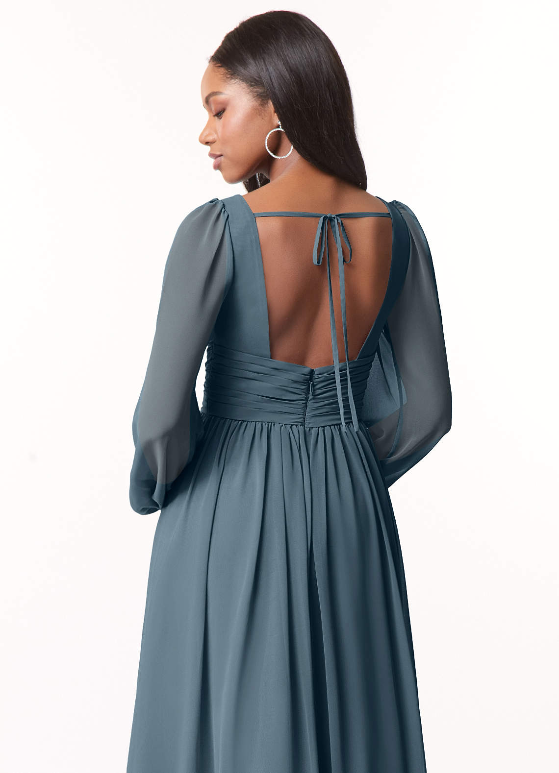 Norah A-Line V-Neck Chiffon Bridesmaid Dress in Twilight