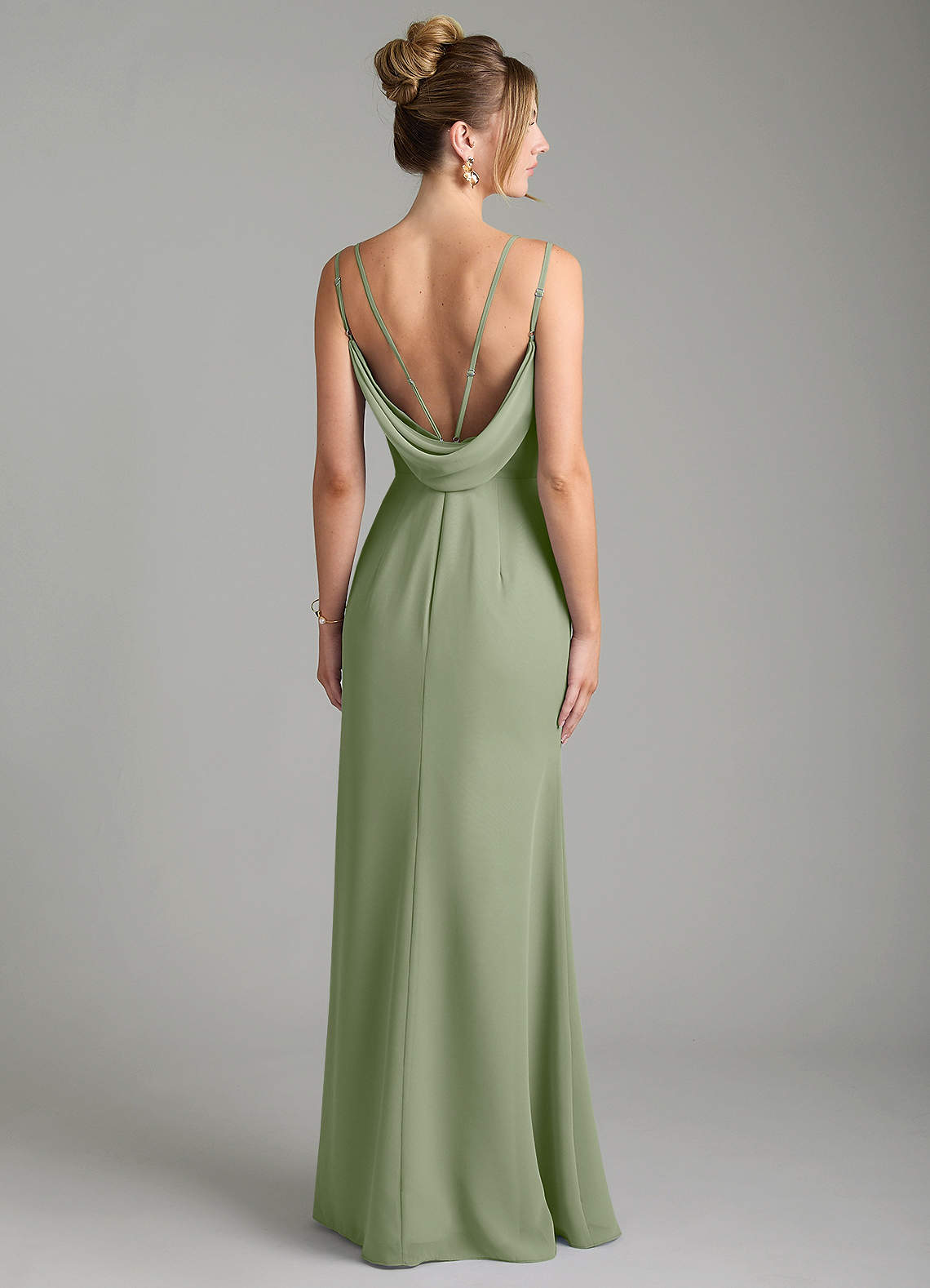 Egypt Sheath Sweetheart Chiffon Bridesmaid Dress in Pistachio