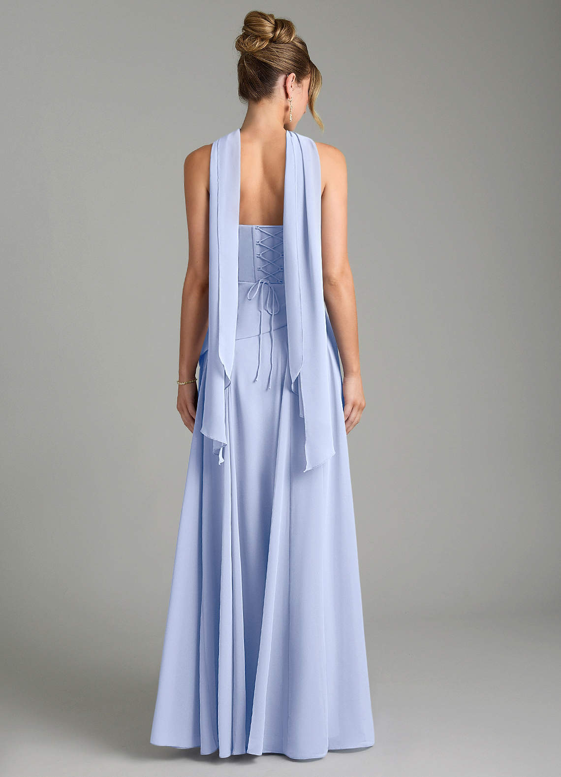 Gabriela A-Line Cowl-Neck Chiffon Bridesmaid Dress in Ice