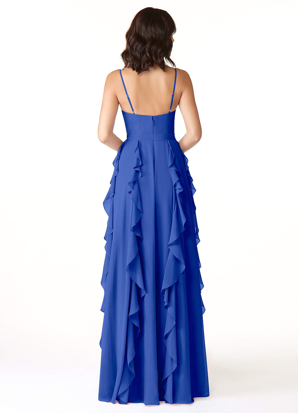 Peyton A-Line V-Neck Chiffon Bridesmaid Dress in Royal Blue