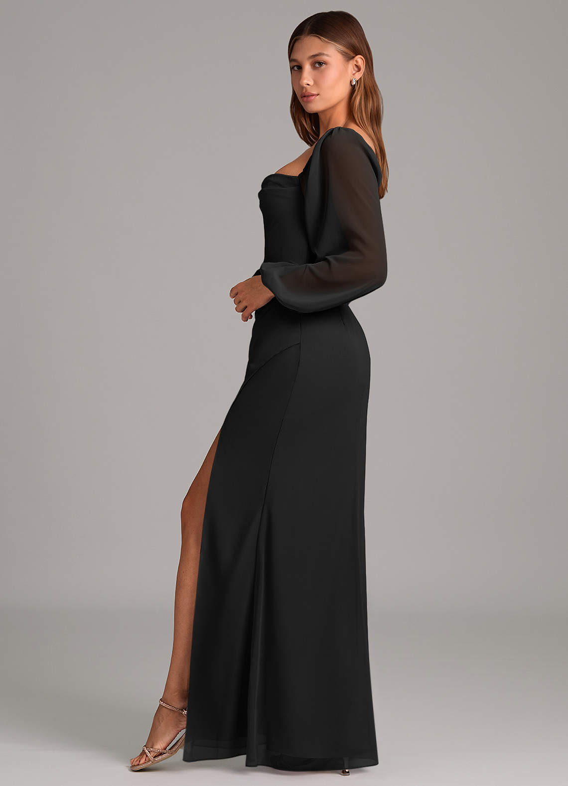 Brixley Mermaid Sweetheart Chiffon Bridesmaid Dress in black