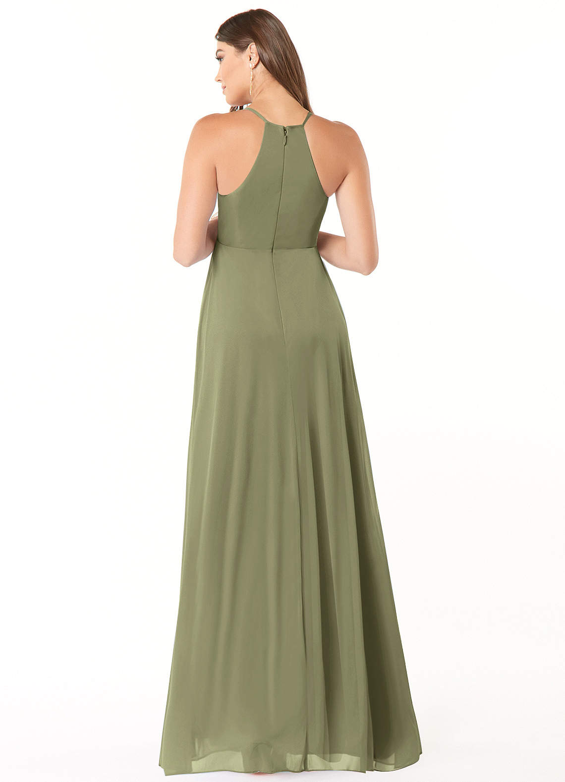 Annabelle A-Line V-Neck Mesh Bridesmaid Dress in Pistachio