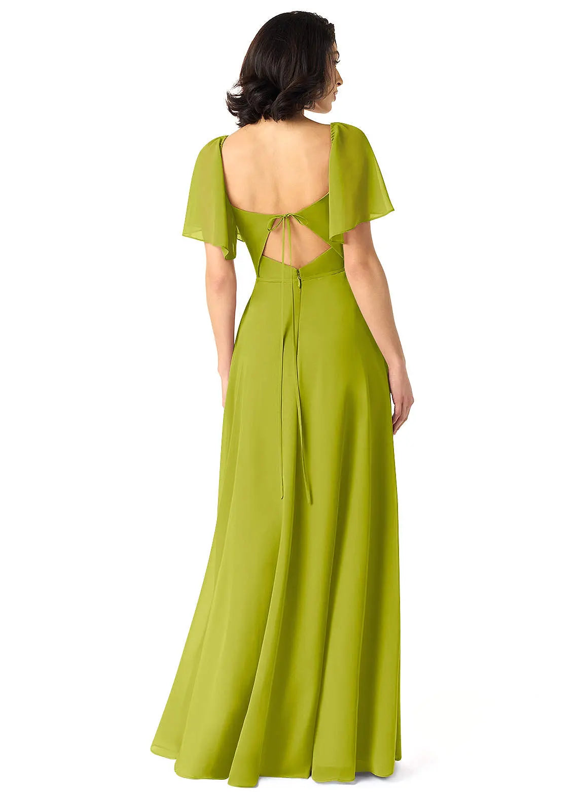 Chloe A-Line Sweetheart Chiffon Bridesmaid Dress in Lemongrass