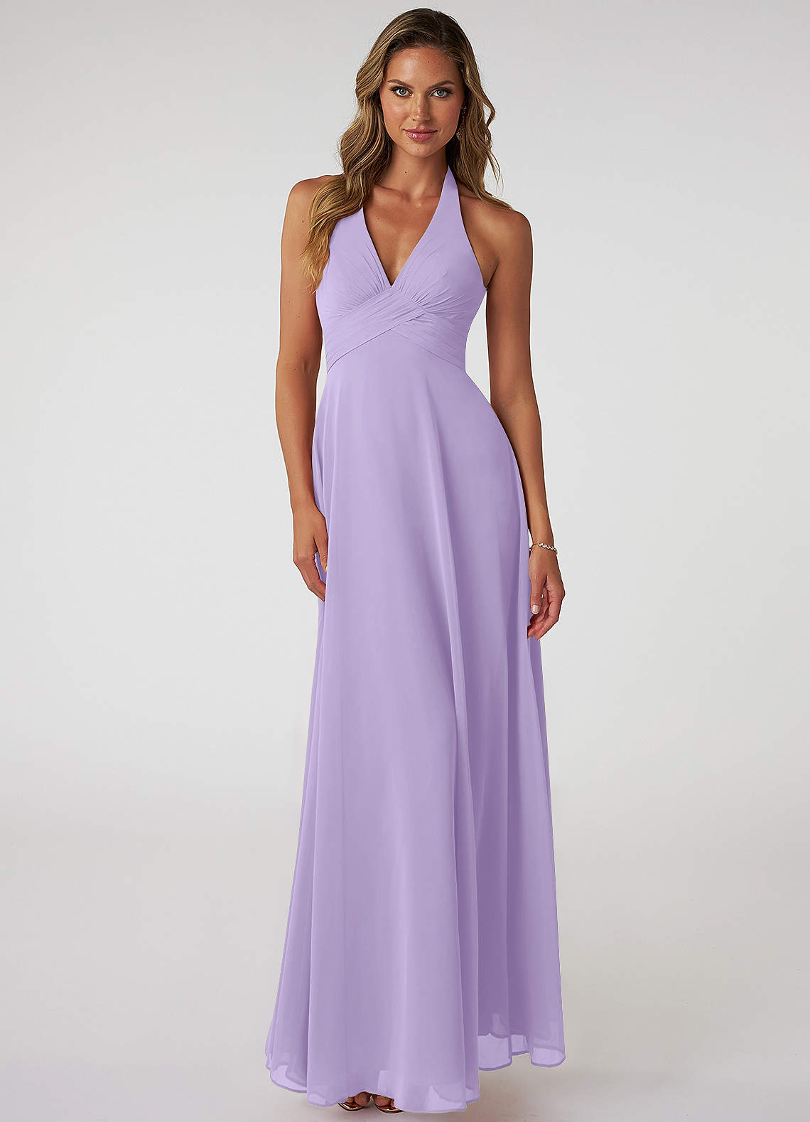 Tessie A-Line V-Neck Chiffon Bridesmaid Dress in Lilac