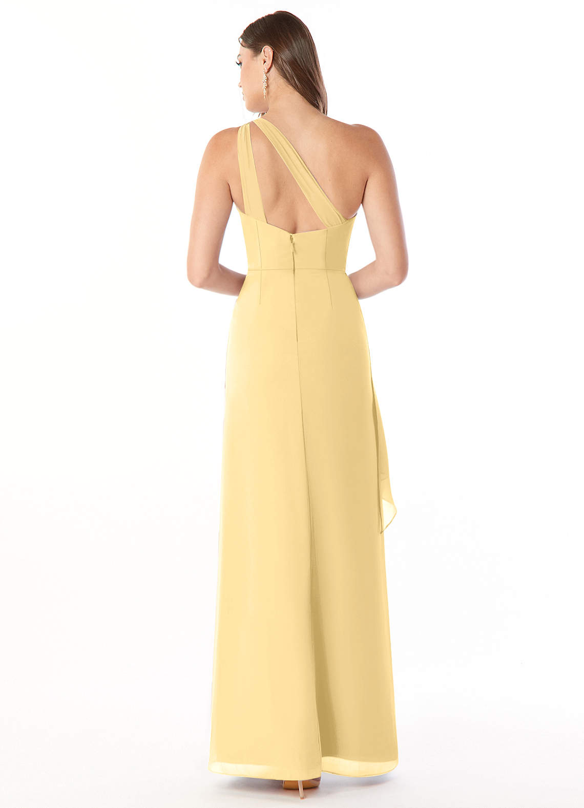 Maive Sheath One-Shoulder Chiffon Bridesmaid Dress in Butter